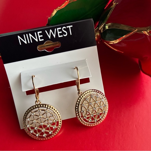 Nine West Gold and Silver Geometric Earrings - Picture 2 of 6